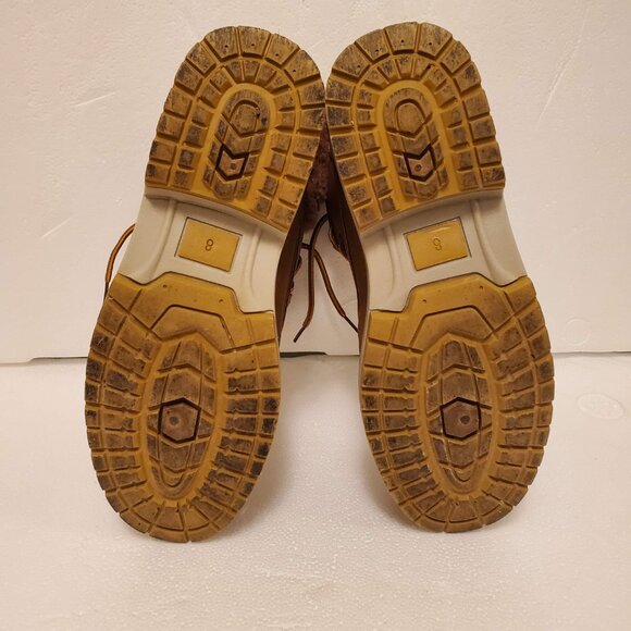 Rouge Helium Tan Faux Fur Lace Up Round-Toe Ankle Bootie Boots - (8M) - Picture 8 of 13